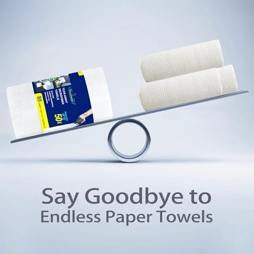 Greenfound Microfiber Cleaning Cloth Roll -80 Pack, 11.5x11.5, Tear Away Towels, Reusable and Washable Rags, White - Image 6