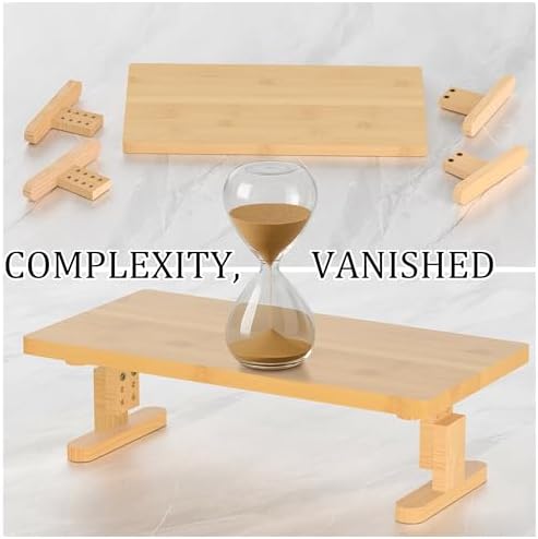 Bamboo Monitor Stand Riser for Desk with 4-Level Height Adjustment - Image 6