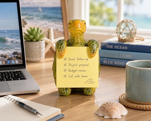 Sea Turtle Pop-Up Sticky Note Dispenser for 3 x 3 in Notes, Green - Image 4