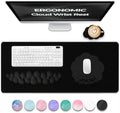 Premium Quality Cloud Wrist Rest Keyboard & Mouse Pad Set – Ergonomic Memory Foam Desk Accessories with Wrist Support for Office & Gaming – Black Fabric by TheTrulyCharter