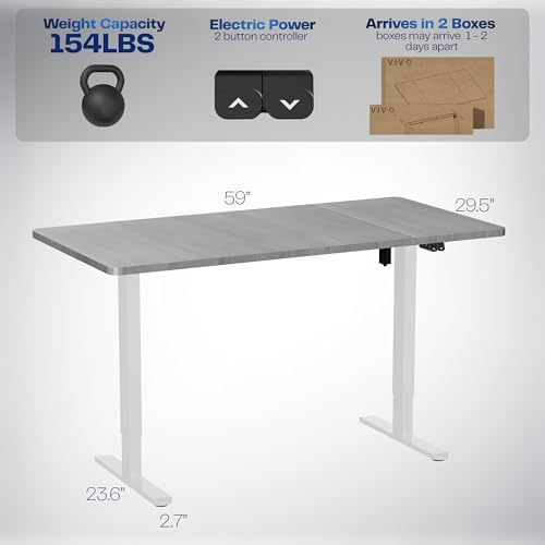 VIVO Dark Gray 60 x 30 in Standing Desk, DESK-KIT-0W6G - Image 3