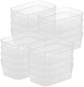 Sterilite Medium Storage Tray Containers with Sturdy Banded Rim and Textured Bottom for Desktop and Drawer Household Organization, Clear, 48 Pack by Sterilite