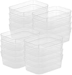 Sterilite Medium Storage Tray Containers with Sturdy Banded Rim and Textured Bottom for Desktop and Drawer Household Organization, Clear, 48 Pack by Sterilite