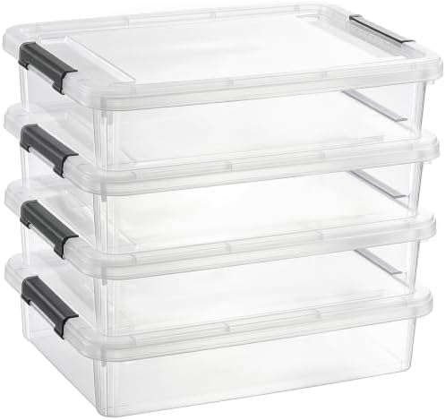 Citylife 5.3Qt 4Packs Clear Craft Organizers and Storage Box, Sensory Bins by CITYLIFEHomeOrganization