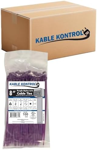 Kable Kontrol Cable Zip Ties, 8 Inch, 10000 Pcs, 50lbs Test, Purple by KABLEKONTROL%C2%AE
