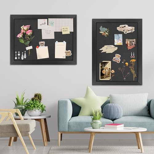 AKTOP Black Cork Board Bulletin Board with Linen 18" X 24", 2 Pack - Image 2