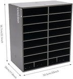 16 Slot Mail Sorter Organizer, Wood Literature Organizer Student Mailbox for Classroom, Desktop File Paper Storage Rack for Office Home School - 20" L×11.8”W×22.3“H (Black, 16-Compartment) - Image 2