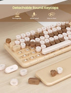 Wireless Keyboard and Mouse Combo, Cute Typewriter, Magnetic Wrist Rest - Image 6