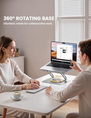 Lamicall Adjustable Laptop Stand for Desk 360° Rotating Base for 10-17.3'' - Image 3