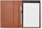 HISCOW Slim Leather Junior Padfolio, 5x8 Notepad Cover, Saddle Brown by HISCOW
