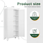 Letaya Metal Pantry Kitchen Storage Cabinet,61" H Adjustable Shelves,White - Image 3
