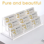 SANRUI Acrylic Business Card Holder, Clear Desk Card Organizer Stand 9 Slot - Image 4