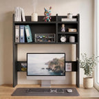 30" Black Desk Hutch Dorm Top Only with Sheves Felt Board for College - Image 2