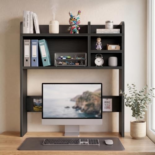 30" Black Desk Hutch Dorm Top Only with Sheves Felt Board for College - Image 2