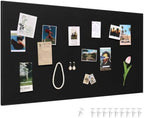 SELEAD Linen Bulletin Board 48” x 24” - Black Aluminum Frame, Black Fabric by SELEAD
