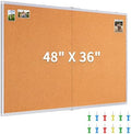 Maxtek Cork Board 48 x 36 in, Large Bulletin Board for Wall Aluminum Framed by Maxtek