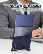 NINKI S Pen for Samsung Galaxy Z Trifold Wallet Case with Screen Protection & Loop,Heavy Duty Hinge Protector + Kickstand for Samsung Trifold Phone Case Finger Band Z Trifold Card Holder Cover Gray - Image 2
