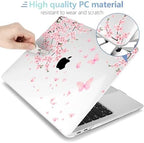 MEEgoodo for MacBook Air 13.3 inch Case 2021 2020 2019 2018 A2337 M1 A2179 A1932, Laptop Shell with Keyboard Webcam Cover & Trackpad Film & Type C Adapter for MacBook Air M1, Cherry Blossoms - Image 3