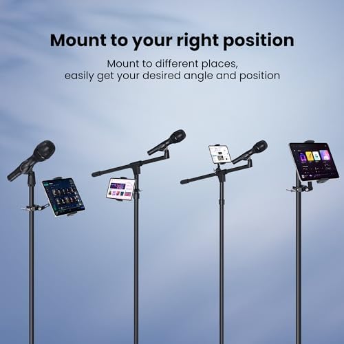 CreaDream iPad Holder for Mic Stand, Aluminum Tablet Holder for Mic Music - Image 2