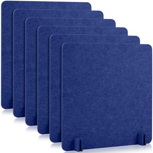 6 Pcs Acoustic Desk Divider Partition Privacy Panel 24 x 24",Blue by Kisston