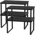 CADUKE Set of 4 Kitchen Counter Shelves, Cabinet Organizer, Black by CADUKE