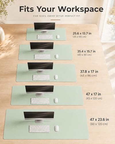 Aothia Cork Desk Mat - Dual-Sided XL PU Leather Desk Pad & Full Desk Protector, Large Waterproof Desktop Mat for Office & Gaming (47" x 23.6", Aqua) - Image 4