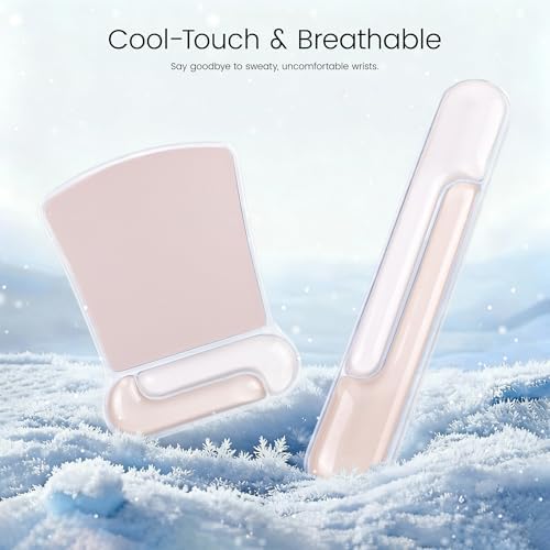 Ospelelf Mouse Pad with Wrist Rest and Ergonomic Gel Keyboard Hand Wrist, Support for Typing Gaming, Relieve Wrist Pain, Cool & Easy to Clean, for Office, Programmer, Home Computer Use, Pink - Image 5