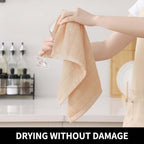 Homaxy Cotton Terry Kitchen Towels and Dishcloths Set of 10, Apricot - Image 5