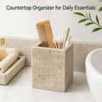 Natural Travertine Desk Organizer Pen Holder - Image 5