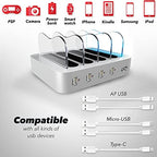 4 Port Charger Station - Fast Charging Dock for Multiple Devices Apple - Multi Device USB Charging Station - Compatible with Apple iPad, iPhone, Android, and Tablet - Charging Rack - Image 2