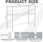 White Desk Hutch for Dorm 2 Tier Desktop Hutch Bookshelf Carbon Steel Metal Shelf Bookcase for Top of Desk Countertop Storage Organizer for University College Dorm Office 36 x 28 x 12 Inch - Image 3
