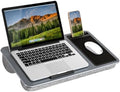 LAPGEAR Home Office Lap Desk – Silver Carbon, Fits 15.6” Laptops by LapGear