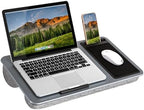 LAPGEAR Home Office Lap Desk – Silver Carbon, Fits 15.6” Laptops by LapGear