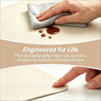 Cream White Desk Mat, Non-Slip Desk Protector Mat with Round Edge, Heat Resistant & Waterproof Leather Writing Mat for Dining Room Table, Office, Dresser (35.5"*63") - Image 5