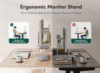 CubiCubi One-Piece Standing Desk 55x24 with Under Shelf, Light Walnut - Image 5