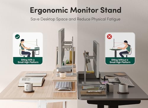 CubiCubi One-Piece Standing Desk 55x24 with Under Shelf, Light Walnut - Image 5