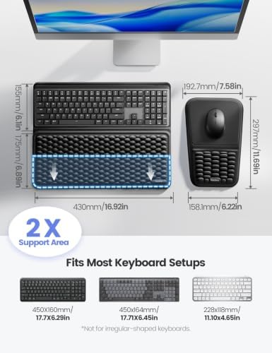 Vaydeer Keyboard Stand and Mouse Pad Set, Ergonomic Elbow Support Pad - Image 3