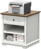 REDAYFUR Lateral File Cabinet 3 Drawer File Cabinet with Charging Station, Printer Stand with Open Adjustable Storage Shelves, Lateral Filing Cabinet for Home Office by Alwaysreadyforyou