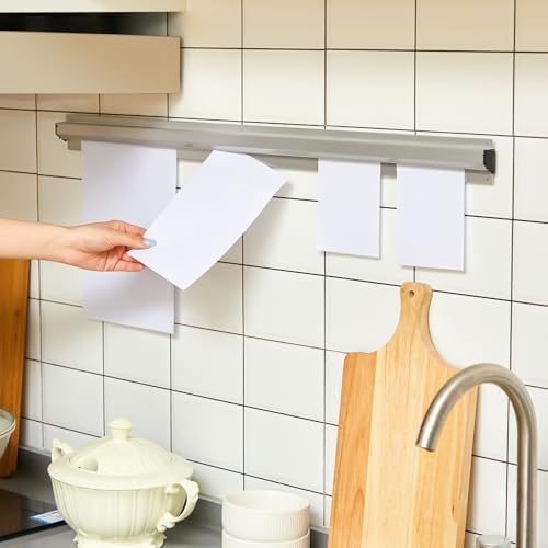Henoyso 2 Pcs Restaurant Ticket Holder 16/18/24/28/30/32/40/44" Slide Check Rack Receipt Holder Aluminum Silver Order Ticket Rack for Commercial Kitchen Office Cafes Pubs Bar(32 Inch,No Slot) - Image 6