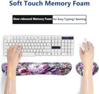 Large Mouse Pad + Keyboard Wrist Rest Set, Extended Gaming Mousepad (31.5X11.8 inch) with Non-Slip Rubber, Ergonomics Memory Foam Mouse Wrist Rest Support, Pink Peony Pattern XXL Desk Pad - Image 6