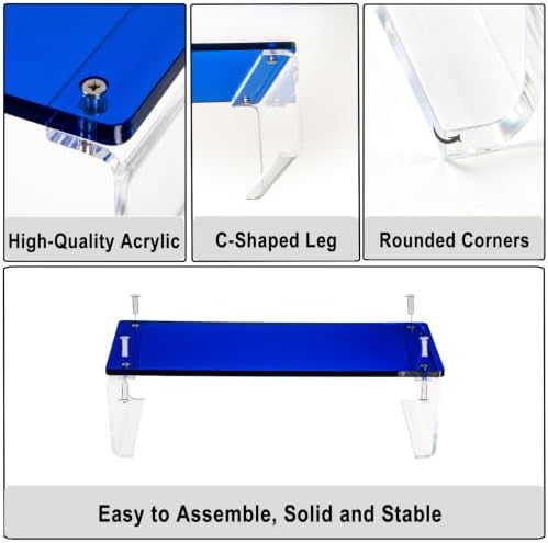 Acrylic Monitor Stand Riser L18.5" x H5" | Multi-Purpose Desk Organizer for Monitor & Laptop, Compatible with PC, Apple Studio Display and Printer, Ideal for Home Workspaces & Office Desks (Burgundy) - Image 6