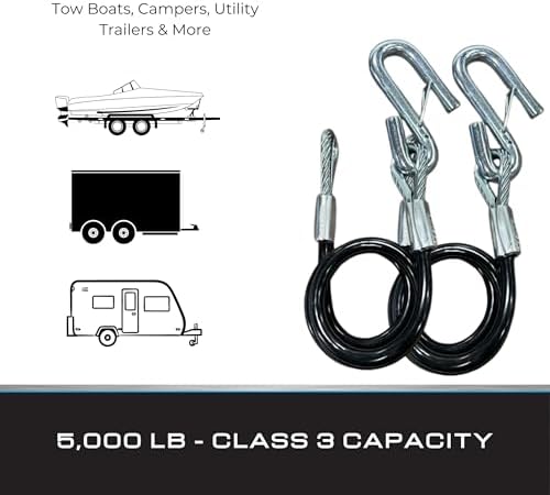 Tie Down 59541 Black 5000 lb Class 3 Safety Cable - Pair - Image 6
