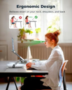 Aoviho 360° Rotating Laptop Stand for Desk | Adjustable, Foldable, Portable Aluminum Ergonomic Riser | Compatible with MacBook, Dell, HP & All Laptops 10-16 inch | Black - Image 4