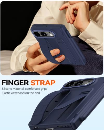 for iPhone Ultra Case with Pen Holder & Stylus & Finger Strap Blue - Image 3