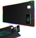 RGB Gaming Mouse Pad with Magnetic Wireless Charging & Foldable Phone Stand by abcmat
