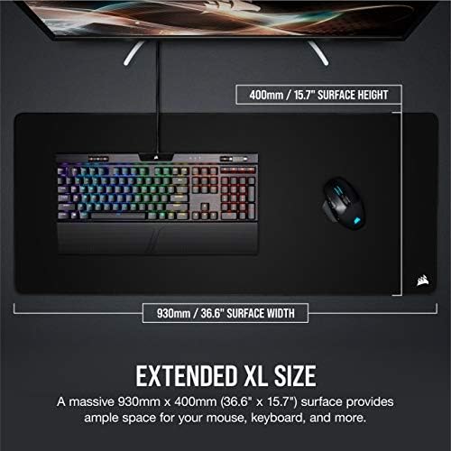 Corsair MM350 PRO Extended XL Premium Spill-Proof Cloth Gaming Mouse Pad – 36.6” Width x 15.7” Height Surface – Black,(Pack of 10) - Image 5