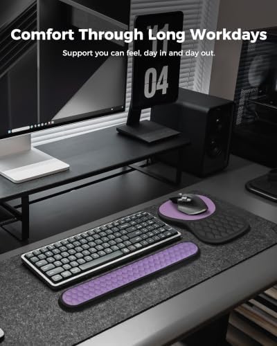 Ergonomic Mouse Pad and Keyboard Wrist Rest Set (Black&Purple) - Image 6