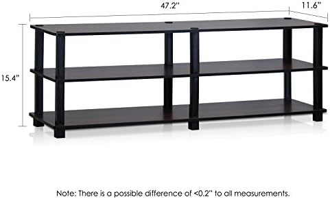 Furinno Turn-S-Tube Toolless 3-Tier TV Stand, Dark Cherry - Image 3