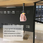 Under Desk Privacy Panel, Metal Material, 42.5 x 15.8", Black - Image 6