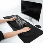 Premium Quality Cloud Wrist Rest Keyboard & Mouse Pad Set – Ergonomic Memory Foam Desk Accessories with Wrist Support for Office & Gaming – Black Fabric - Image 3